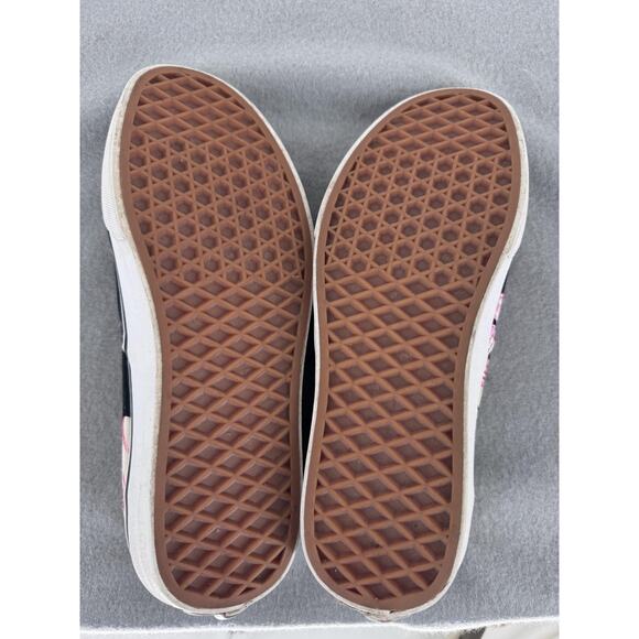 Vans Shoes Mens Size 5.5 Black Floral Hawaiian Canvas Skate Low Top Womens 7 - Picture 8 of 9